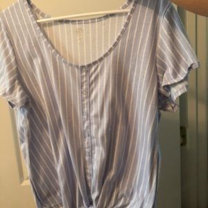 Blue and White Striped Shirt